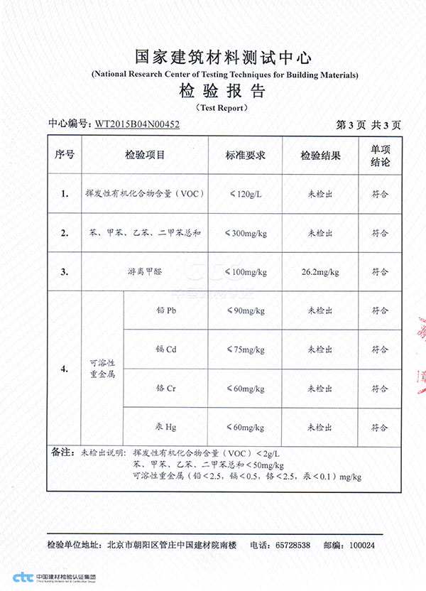 内墙净味涂料检验报告